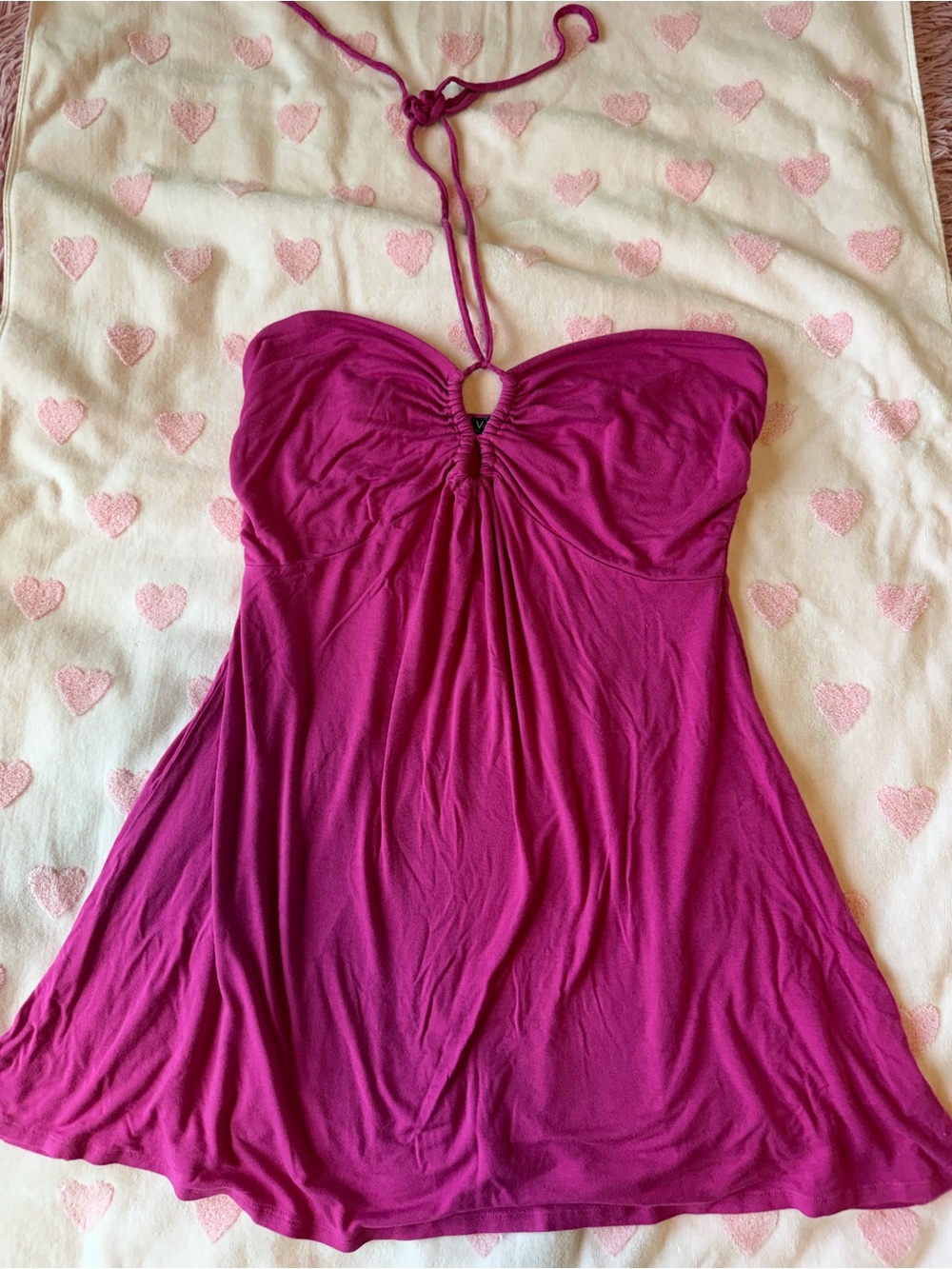 VENUS Strapless Halter Dress in Fuchsia